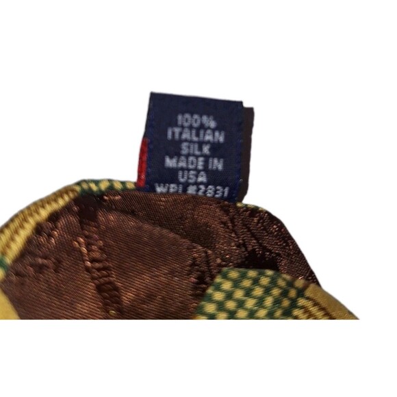 Tommy Hilfiger Golf Tie 100% Italian Silk 59"x4" Burgundy Tan Excellent Cond - Picture 3 of 5